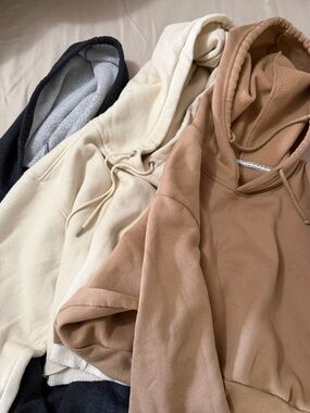 Plush Fleece Hoodie - Cream & Tan Options